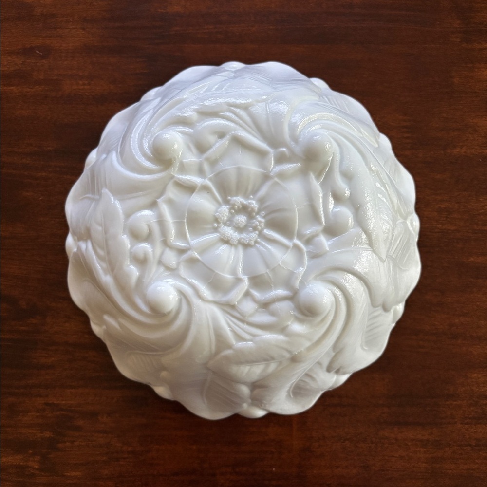 Milk Glass Bowl Harvest Fruit Vintage